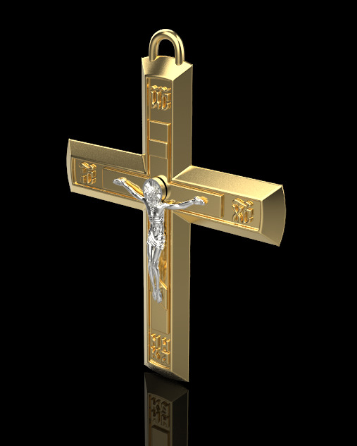 Jesus Cross Pendant 11485 3D print model_2