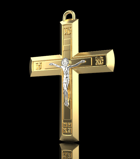 Jesus Cross Pendant 11485 3D print model_7