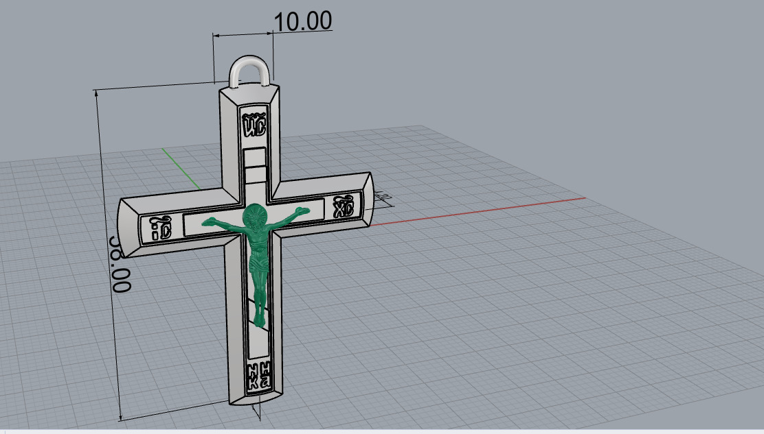 Jesus Cross Pendant 11485 3D print model_8