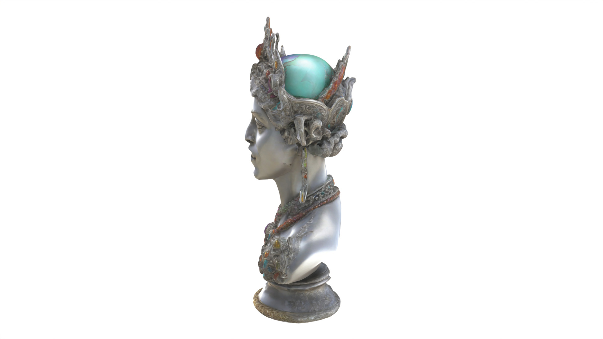 kings head statue 02 Low-poly 3D model_5