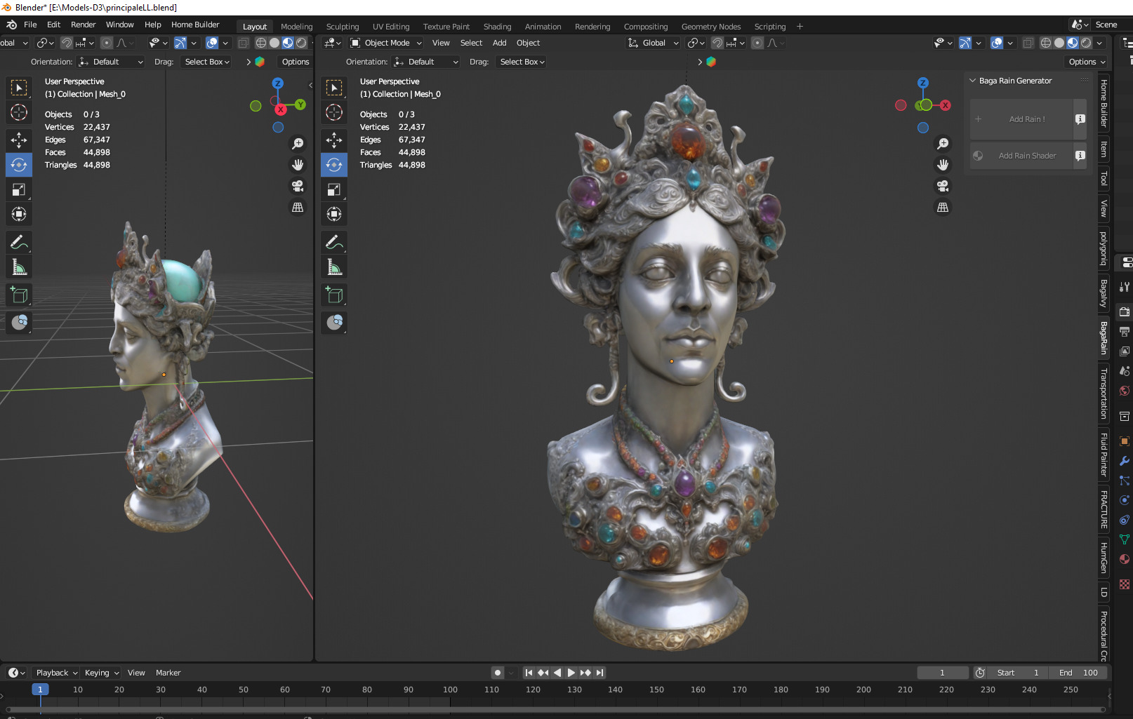 kings head statue 02 Low-poly 3D model_2
