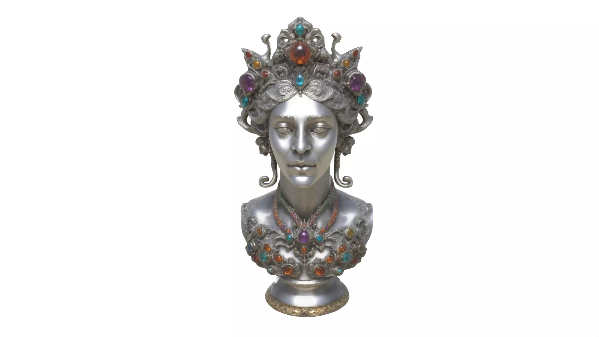 kings head statue 02 Low-poly 3D model_0