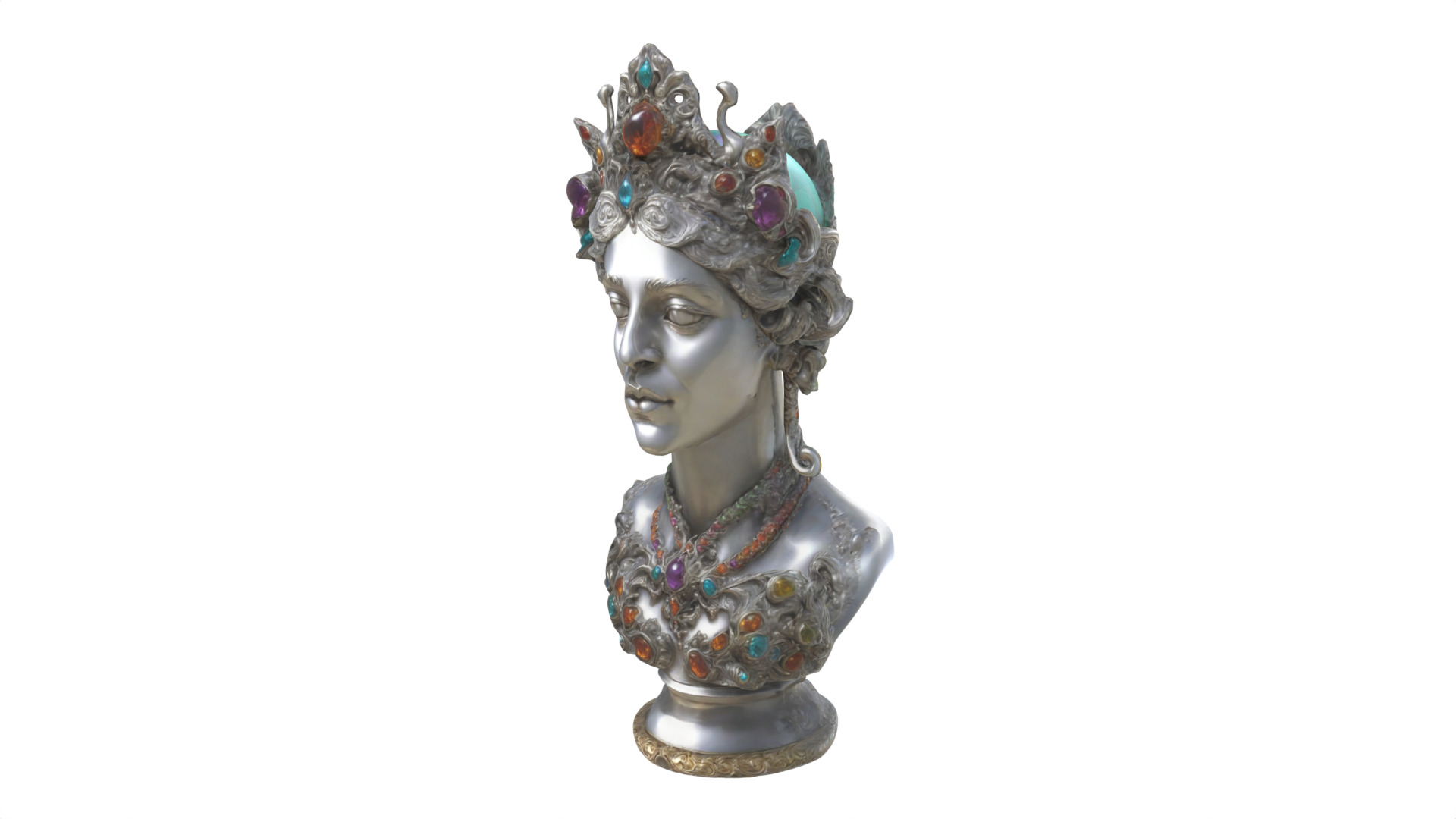 kings head statue 02 Low-poly 3D model_6