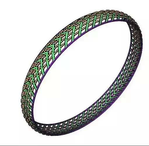 2303 Chevron Cutout Gold Bangle 7MM-61MM-6gm 3D print model