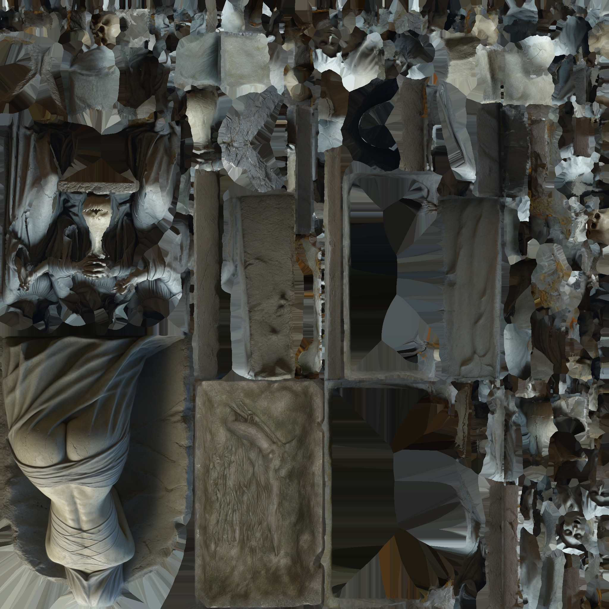 Gothic women sculpture 02 Low-poly 3D model_9