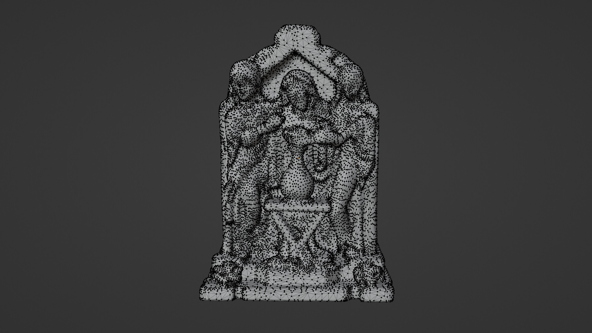 Gothic women sculpture 02 Low-poly 3D model_7
