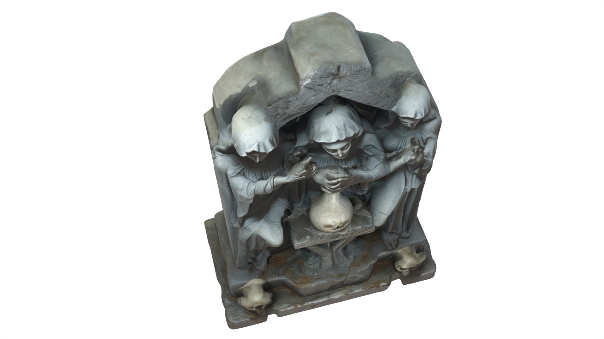 Gothic women sculpture 02 Low-poly 3D model_5