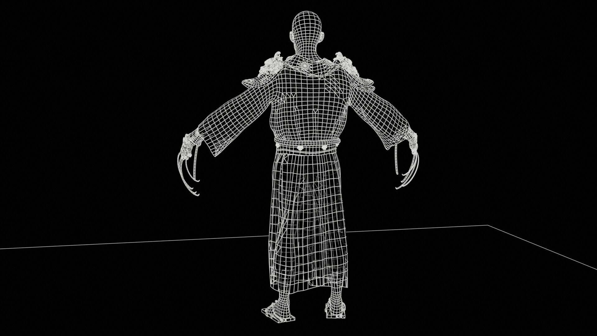 Maniac Samurai Low-poly 3D model_25