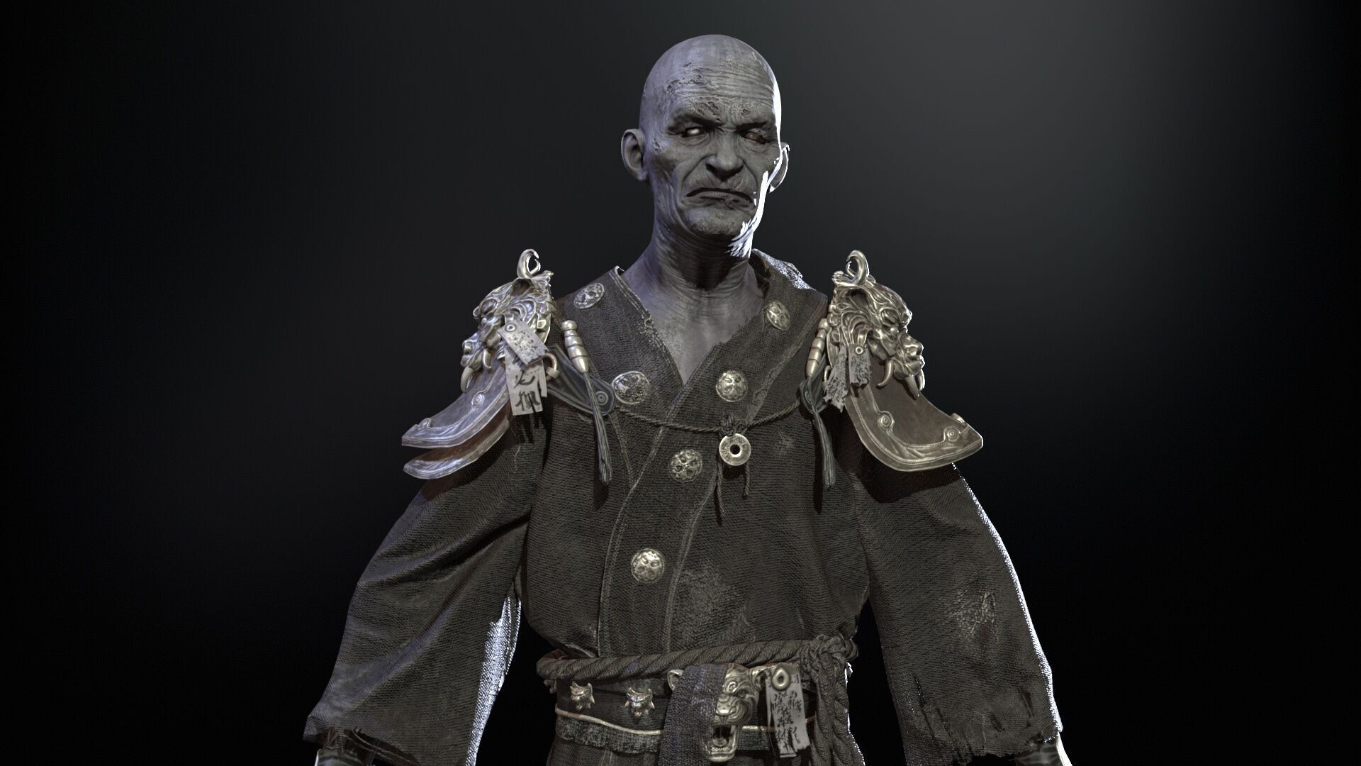 Maniac Samurai Low-poly 3D model_12