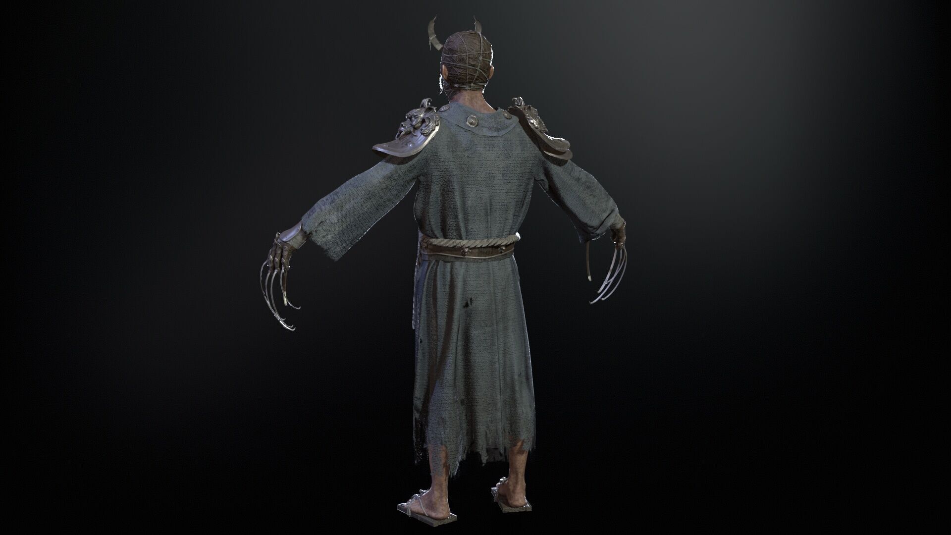 Maniac Samurai Low-poly 3D model_31