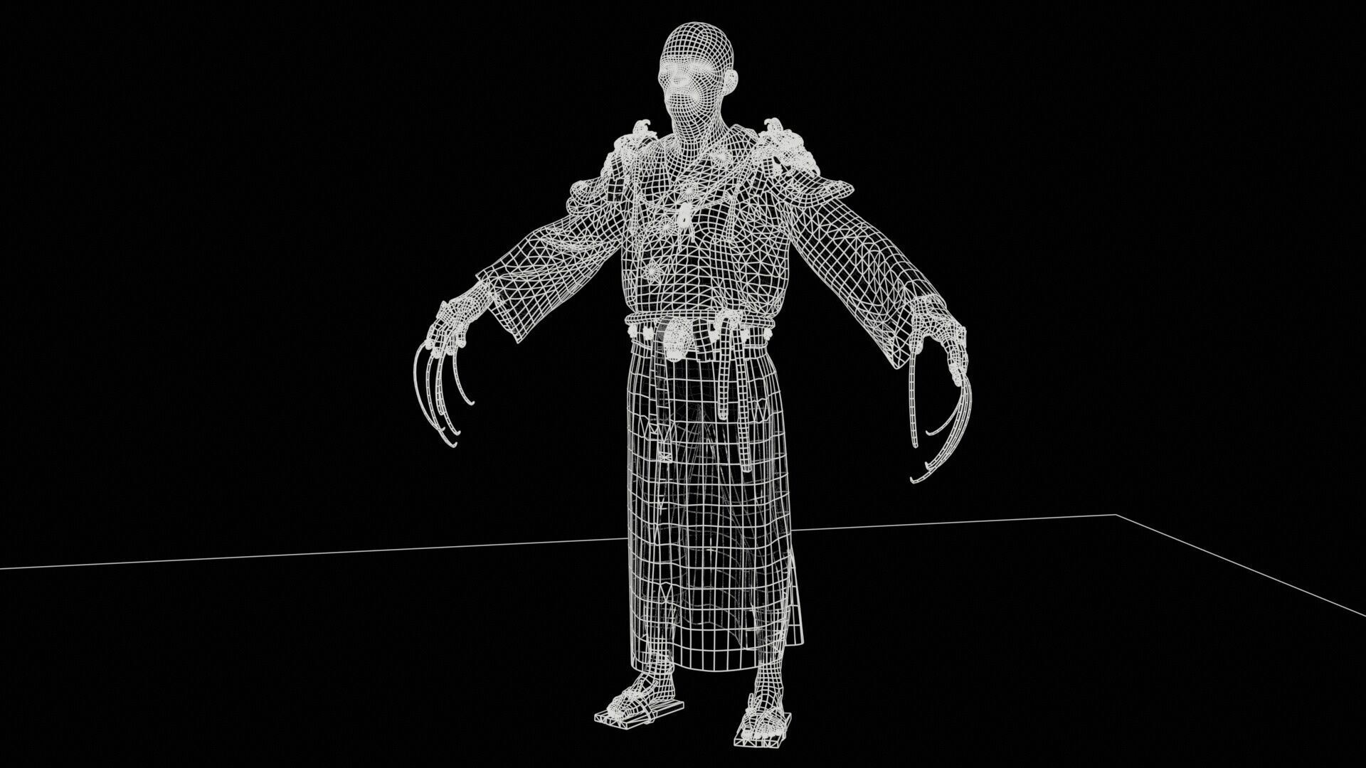 Maniac Samurai Low-poly 3D model_26