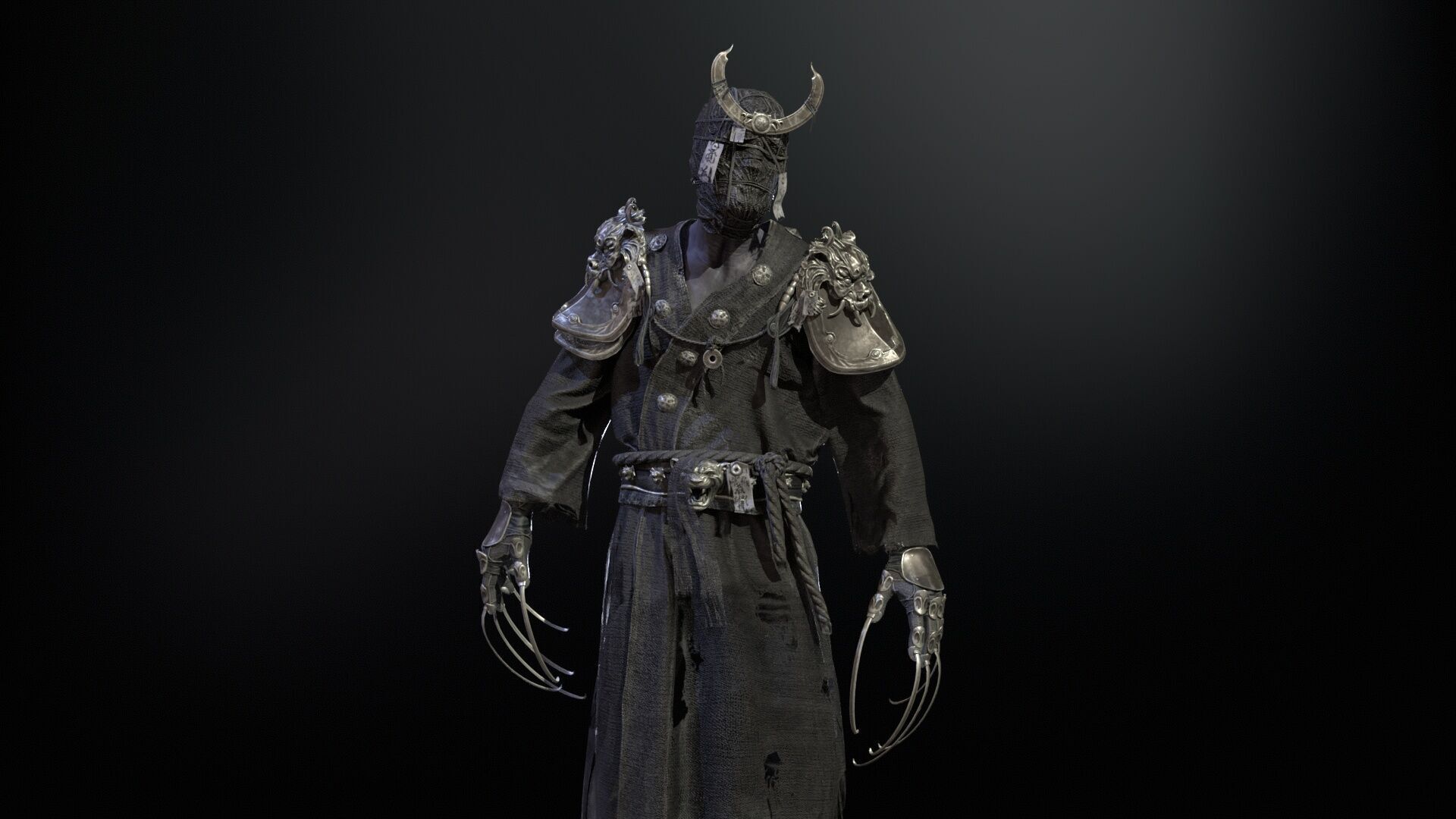 Maniac Samurai Low-poly 3D model_8