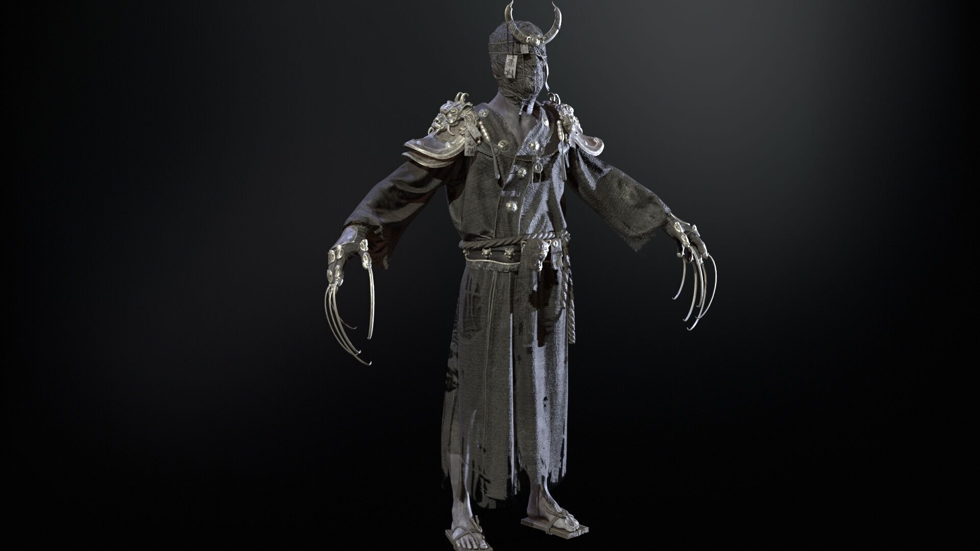 Maniac Samurai Low-poly 3D model_23