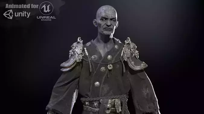 Maniac Samurai Low-poly 3D model