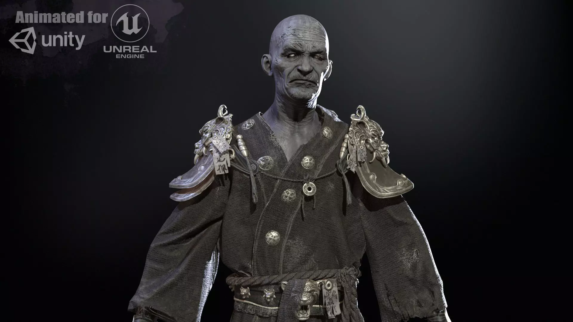 Maniac Samurai Low-poly 3D model_0