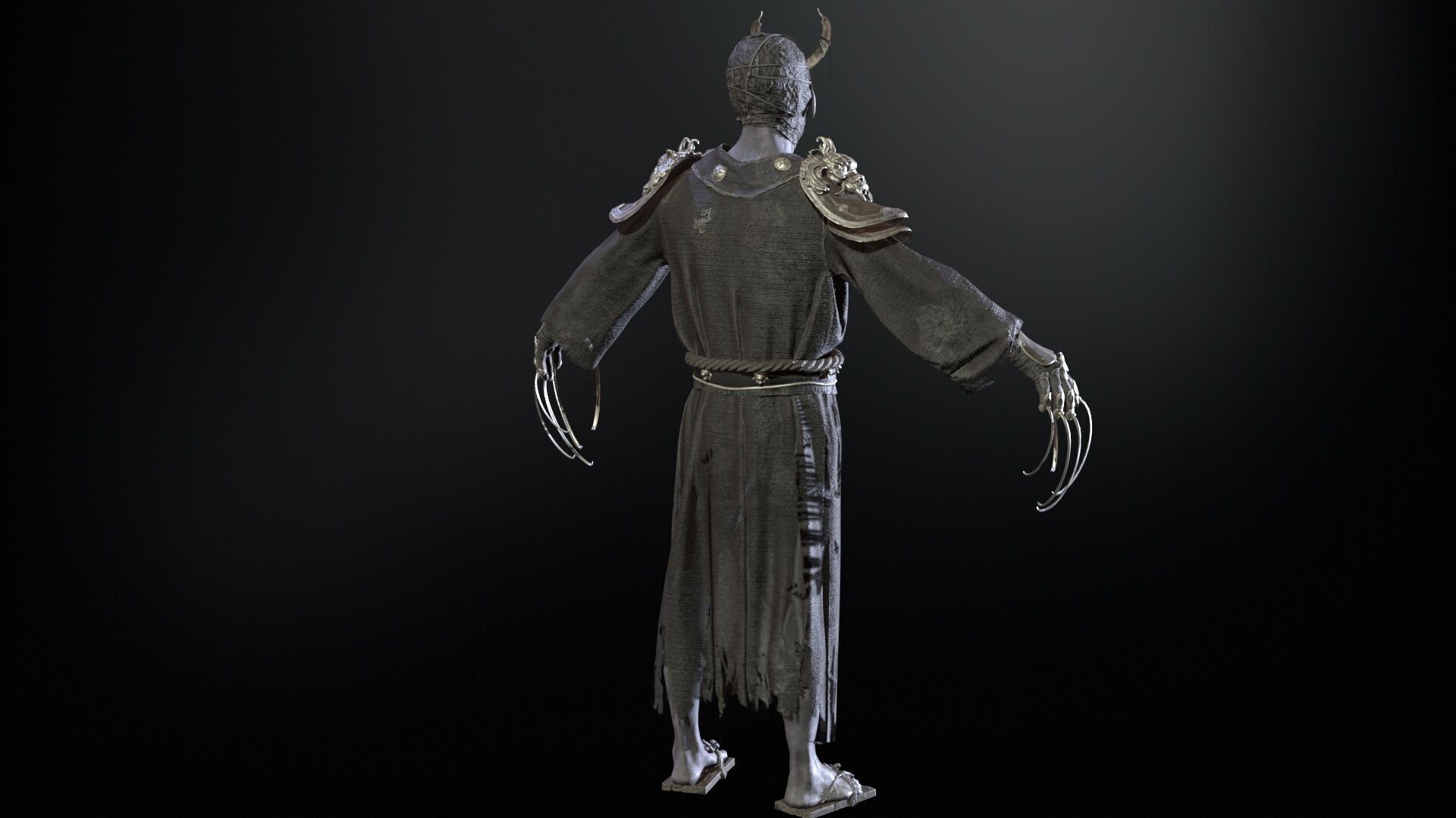 Maniac Samurai Low-poly 3D model_24