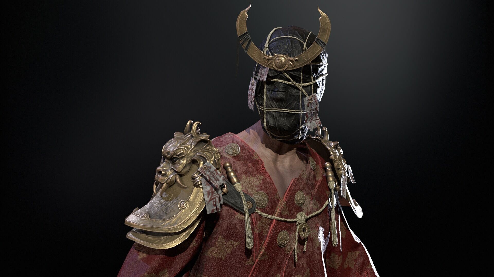 Maniac Samurai Low-poly 3D model_19
