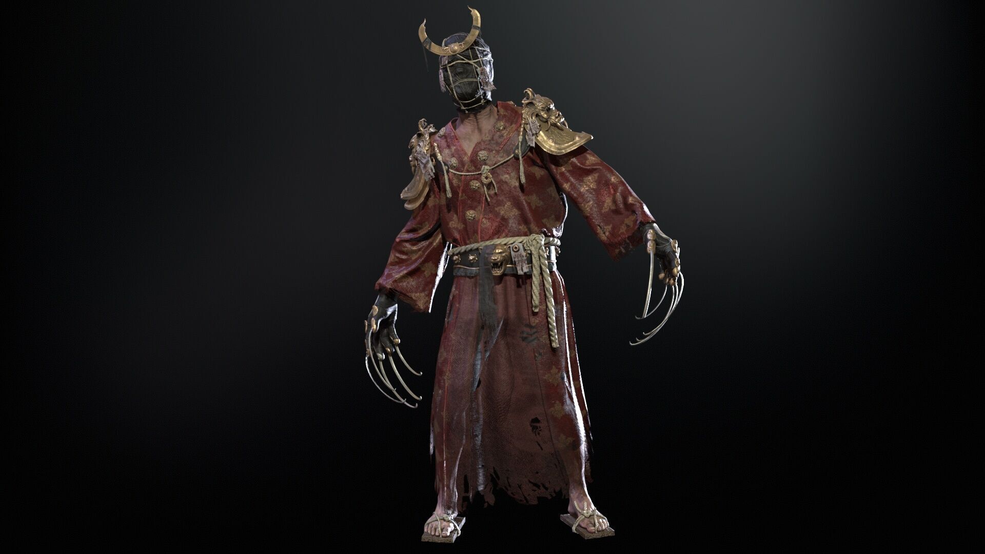 Maniac Samurai Low-poly 3D model_18