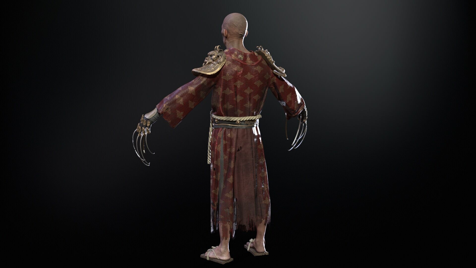 Maniac Samurai Low-poly 3D model_29