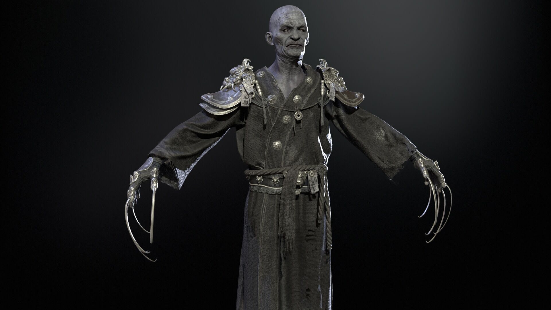 Maniac Samurai Low-poly 3D model_17