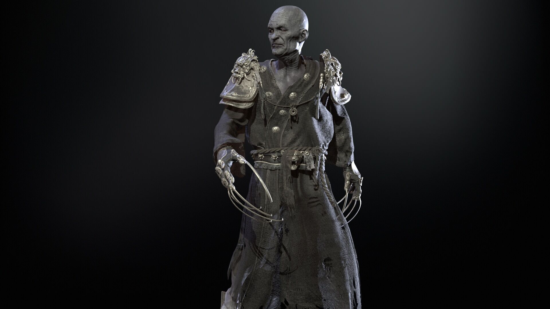 Maniac Samurai Low-poly 3D model_11