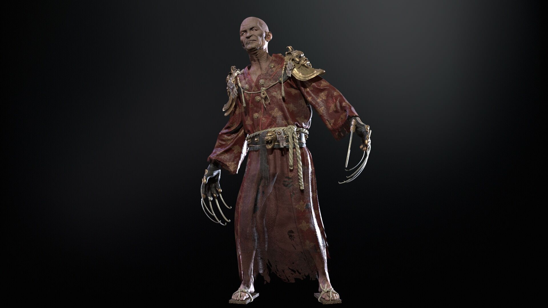 Maniac Samurai Low-poly 3D model_16