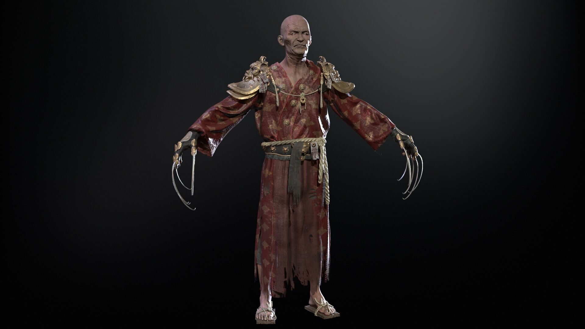 Maniac Samurai Low-poly 3D model_27