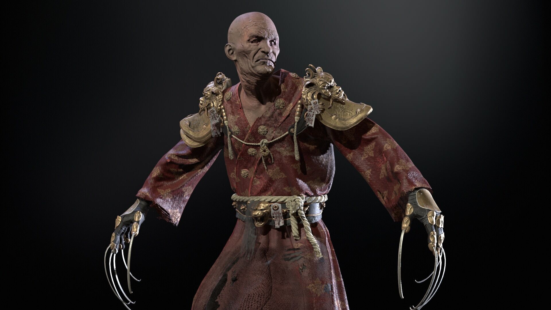 Maniac Samurai Low-poly 3D model_15