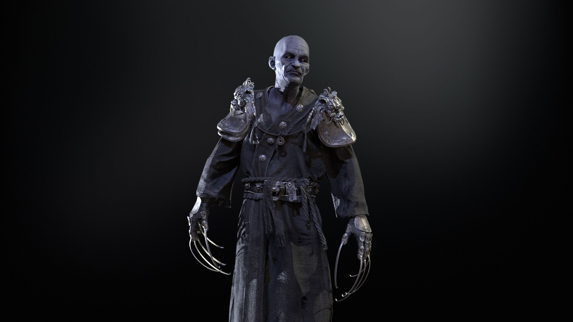 Maniac Samurai Low-poly 3D model_9