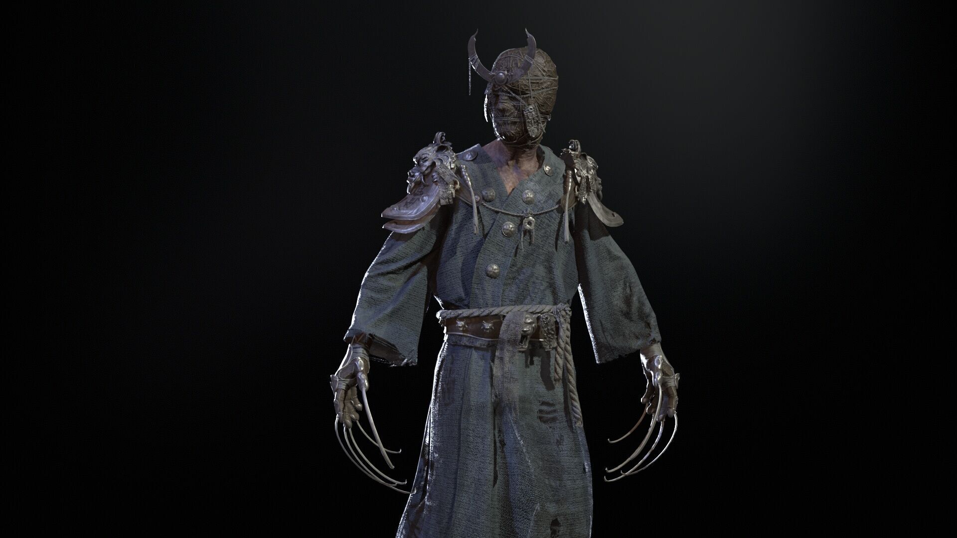 Maniac Samurai Low-poly 3D model_20