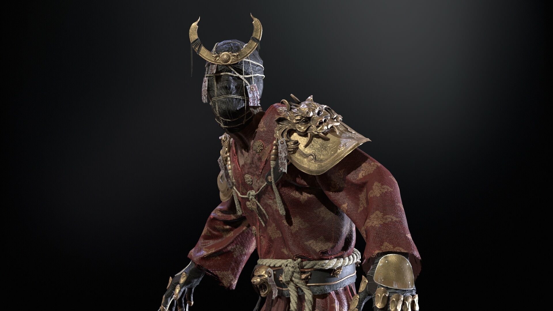 Maniac Samurai Low-poly 3D model_14