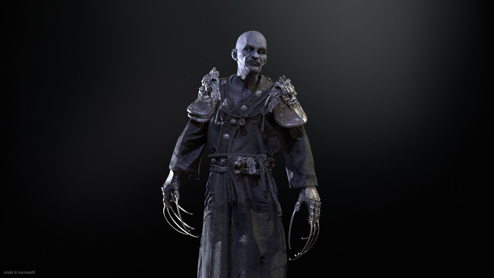 Maniac Samurai Low-poly 3D model_5