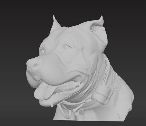 American Staffordshire Terrier Bust 3D print model_6