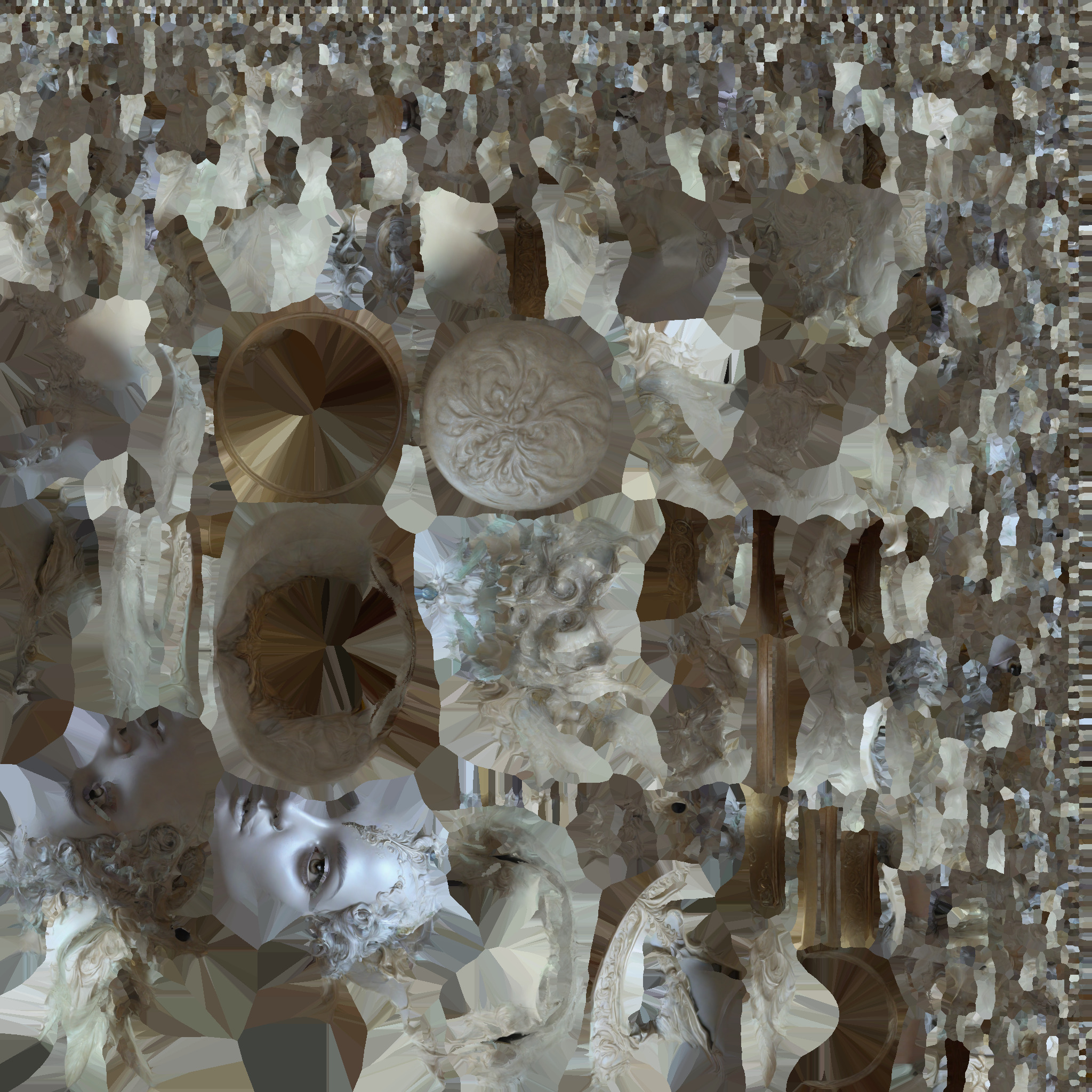 Queen Head statue Low-poly 3D model_7