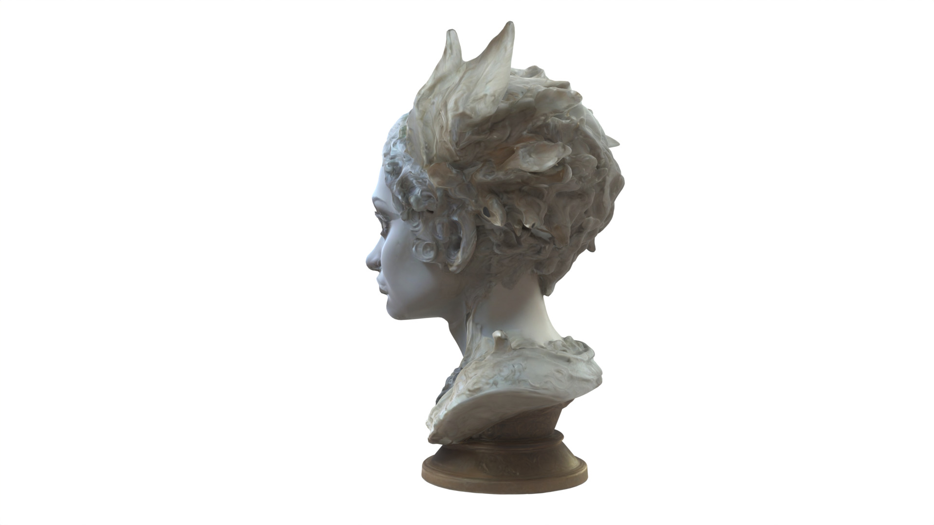 Queen Head statue Low-poly 3D model_4
