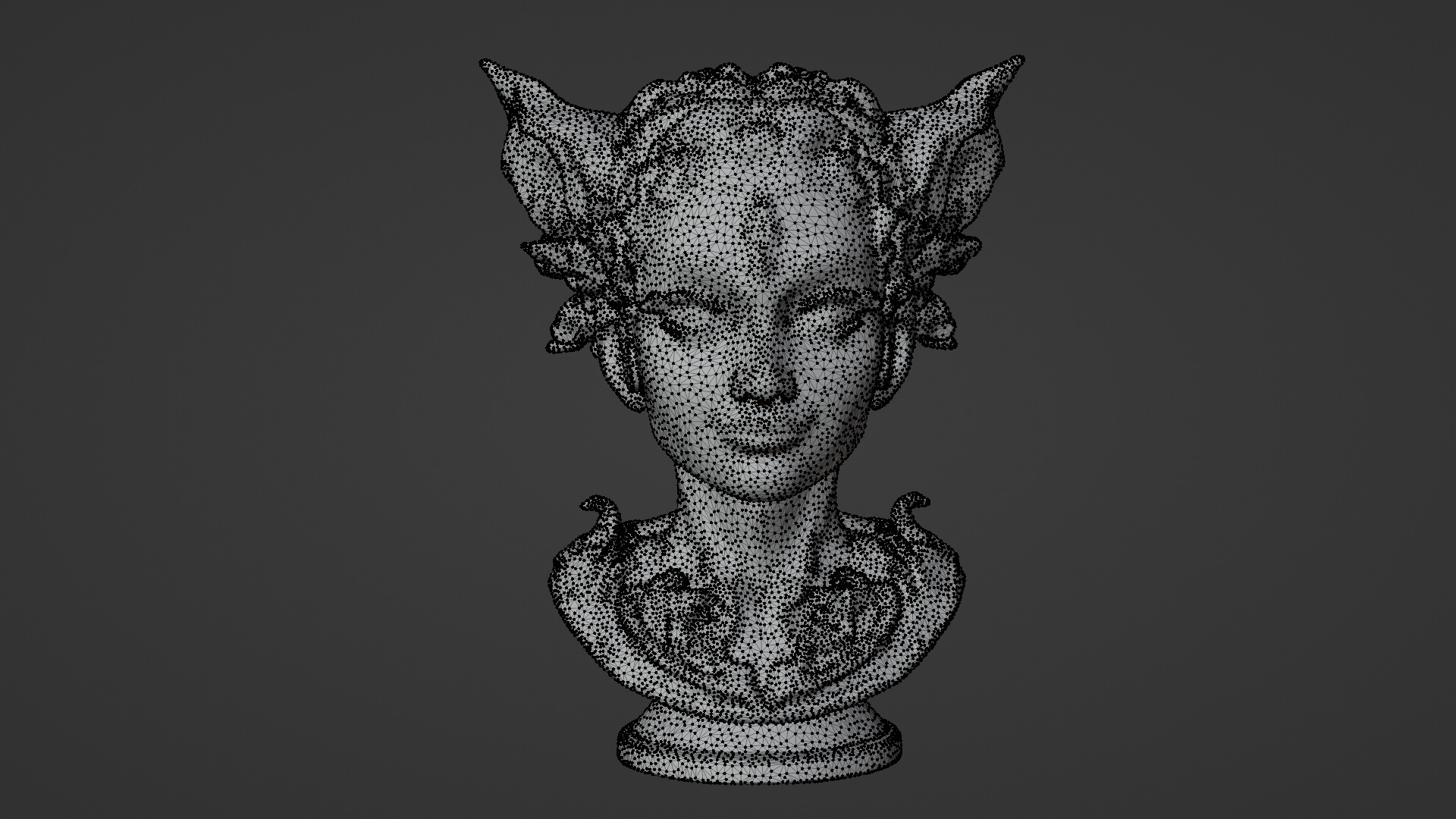 Queen Head statue Low-poly 3D model_5