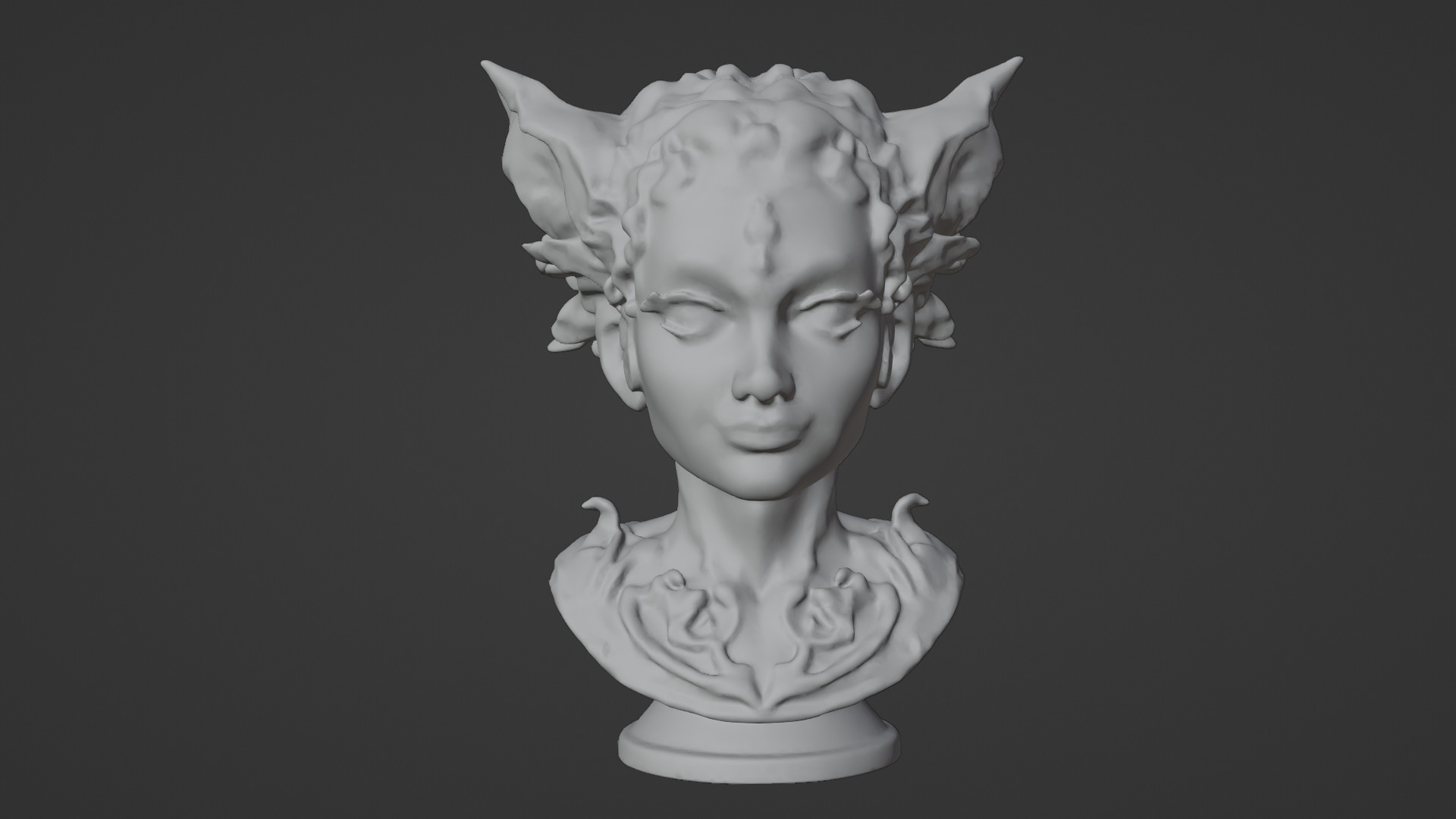 Queen Head statue Low-poly 3D model_6