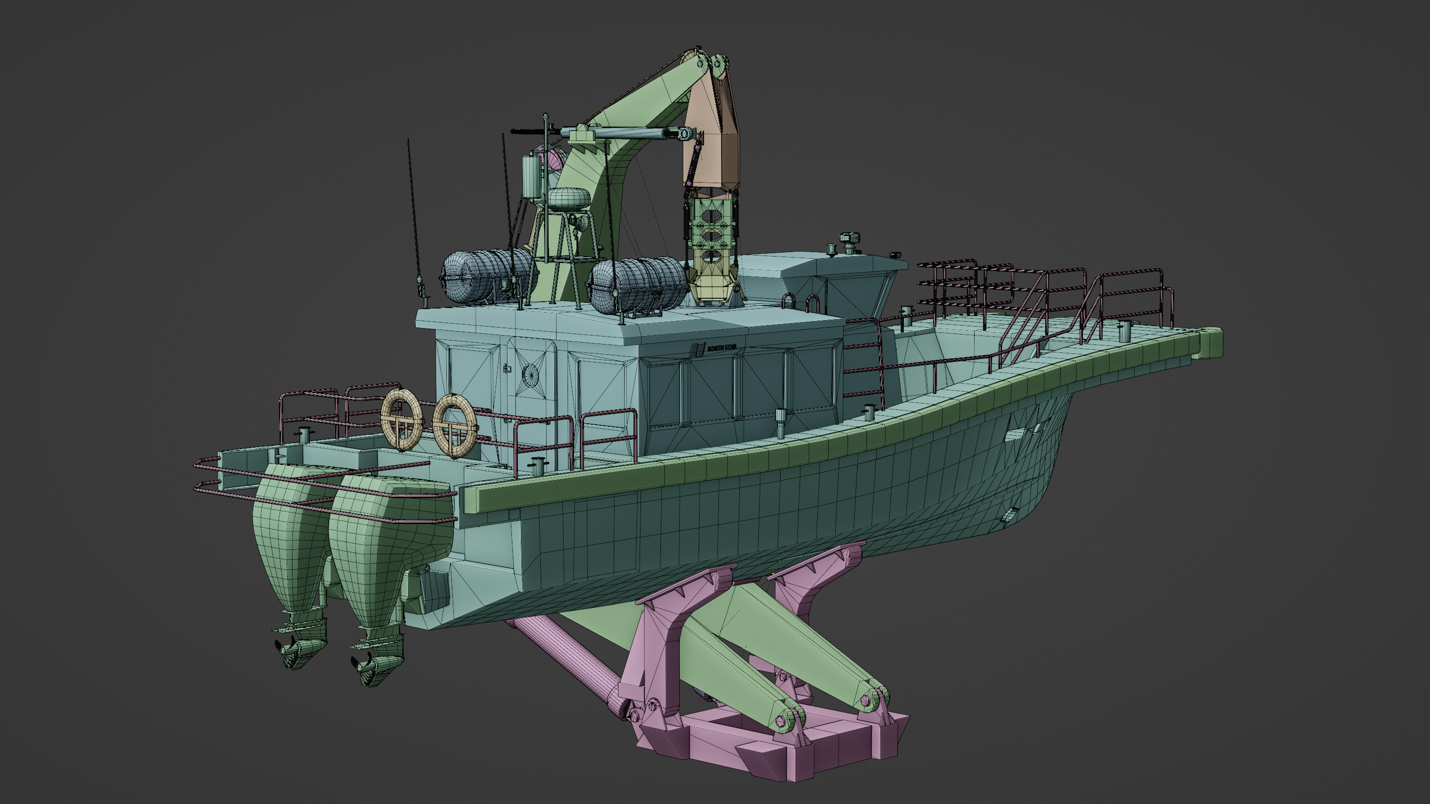 Hybrid Highspeed Craft Vessel 3D model_17