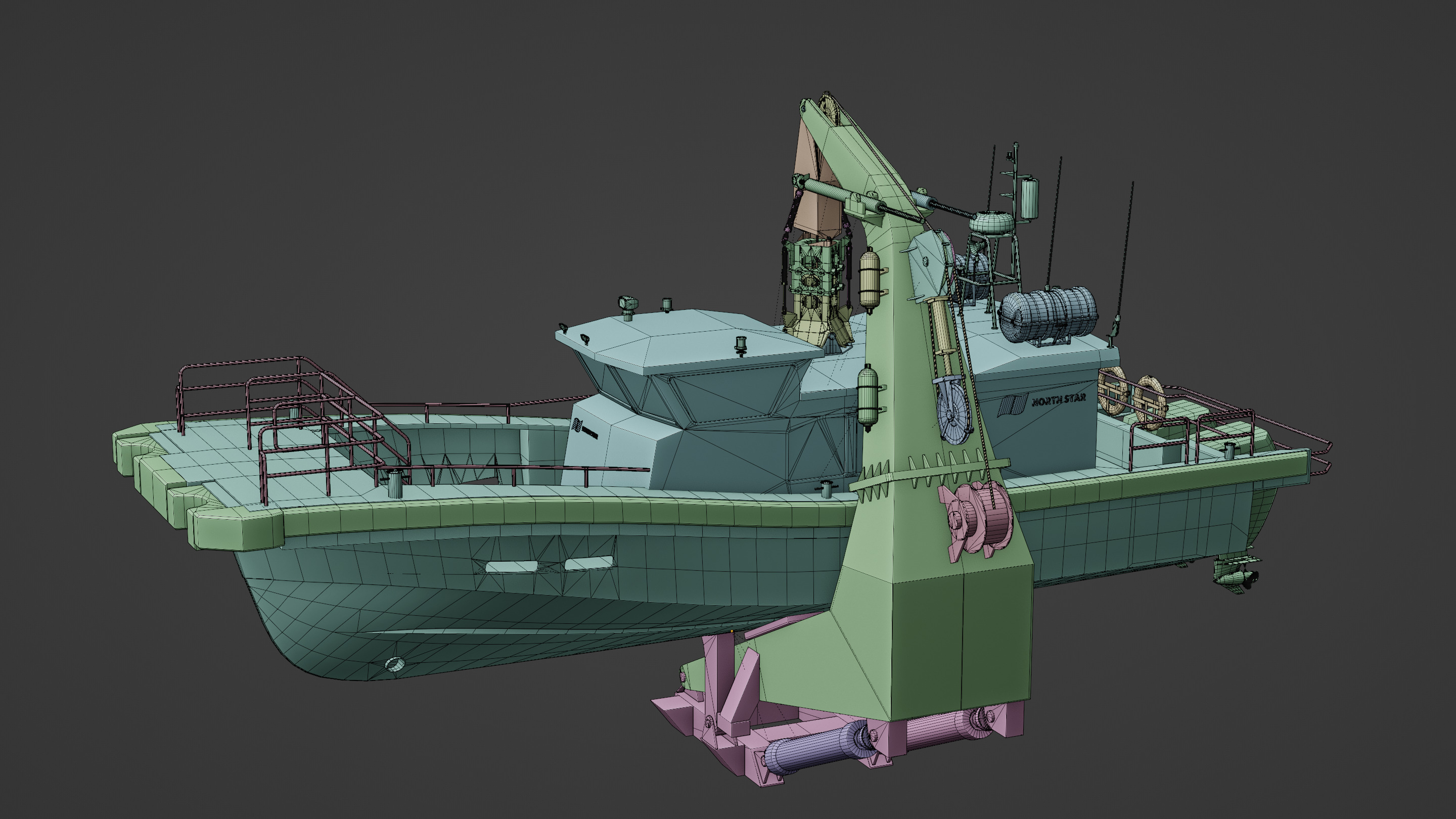 Hybrid Highspeed Craft Vessel 3D model_18