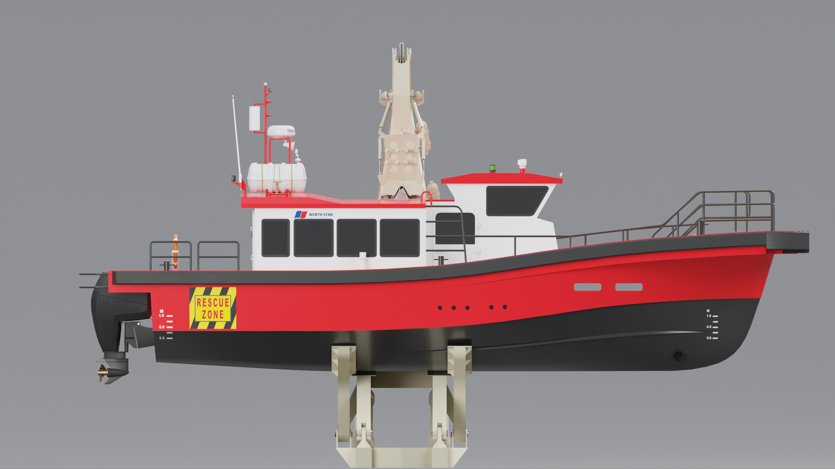 Hybrid Highspeed Craft Vessel 3D model_3