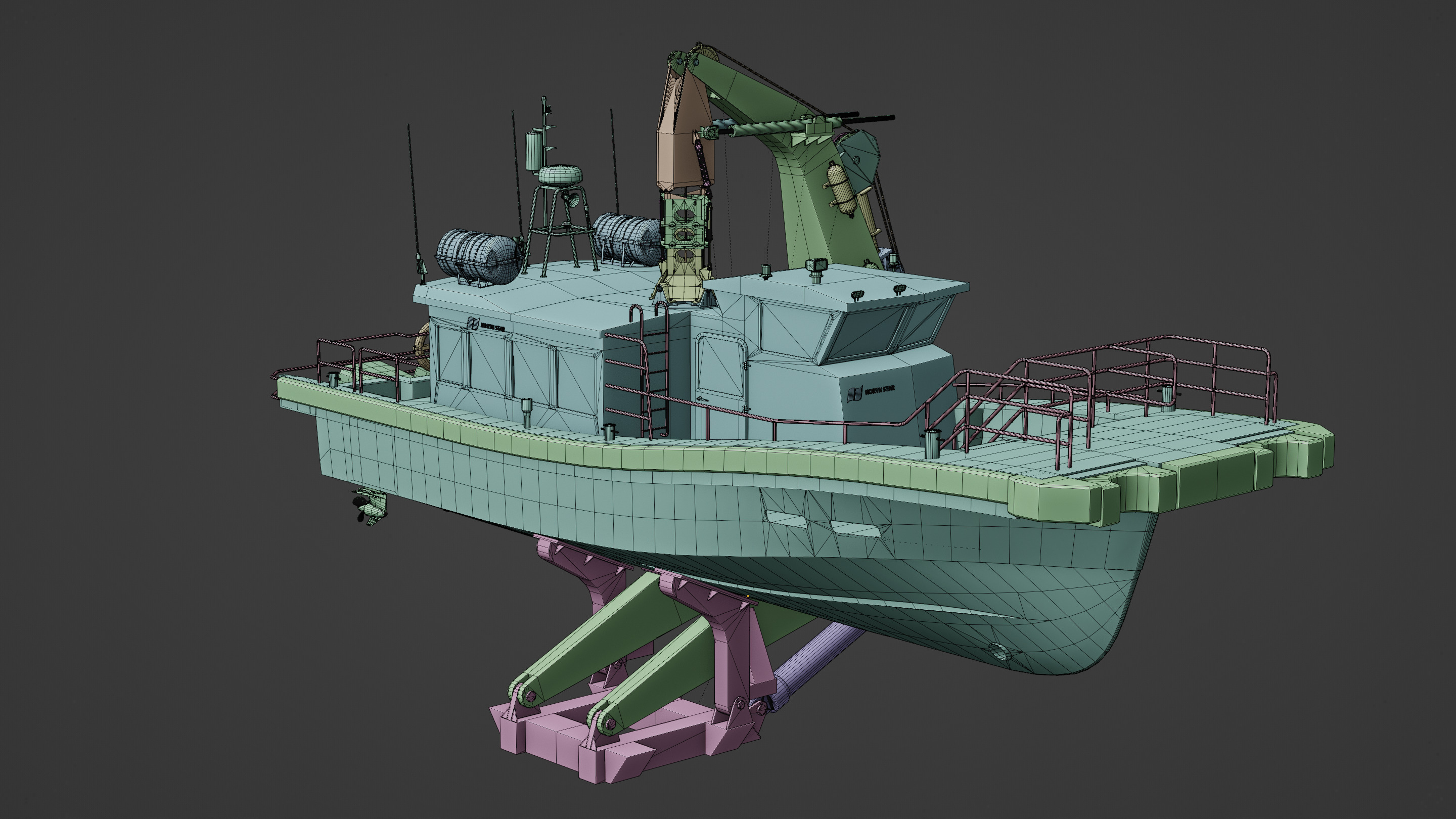 Hybrid Highspeed Craft Vessel 3D model_16