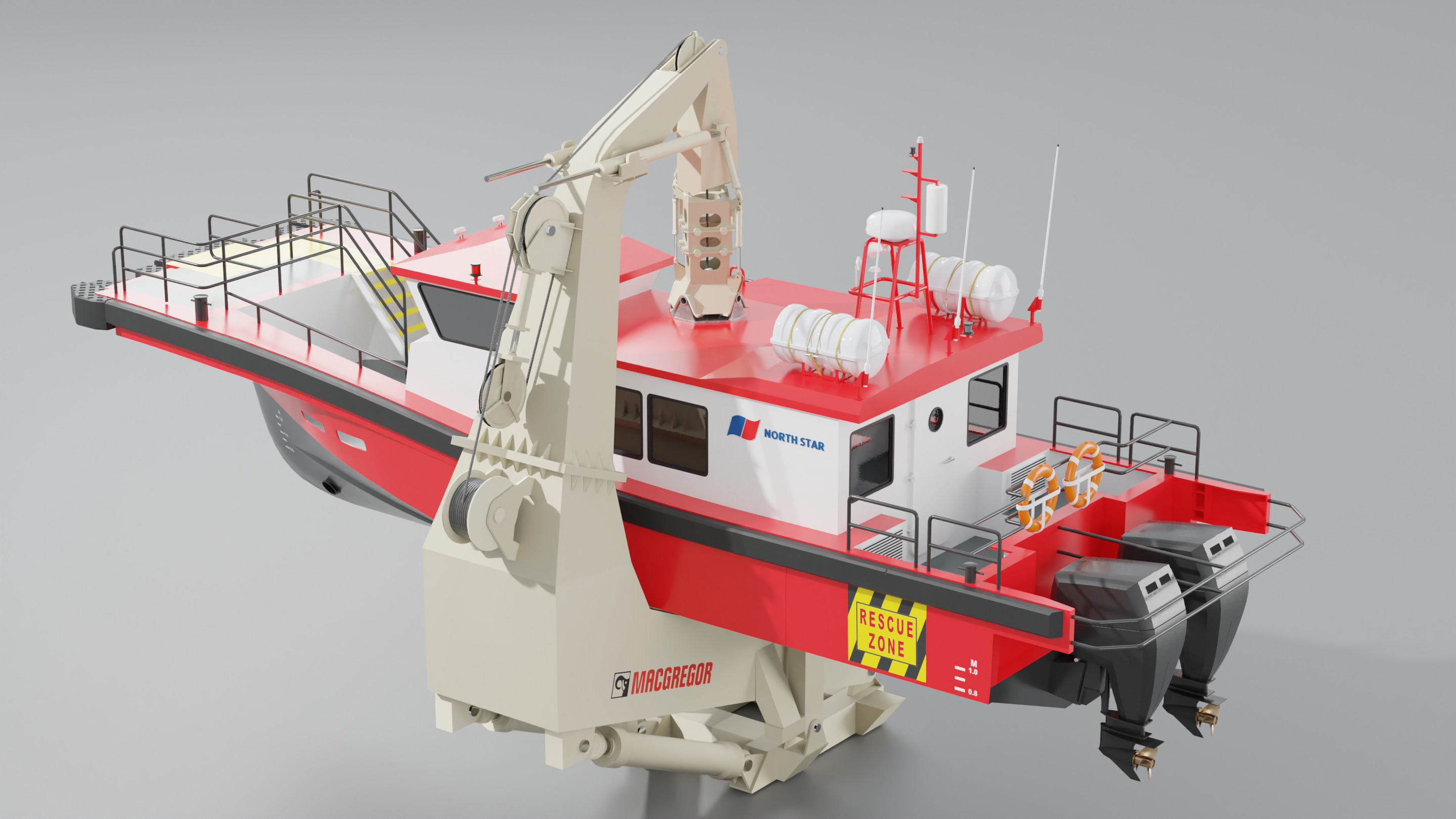 Hybrid Highspeed Craft Vessel 3D model_8