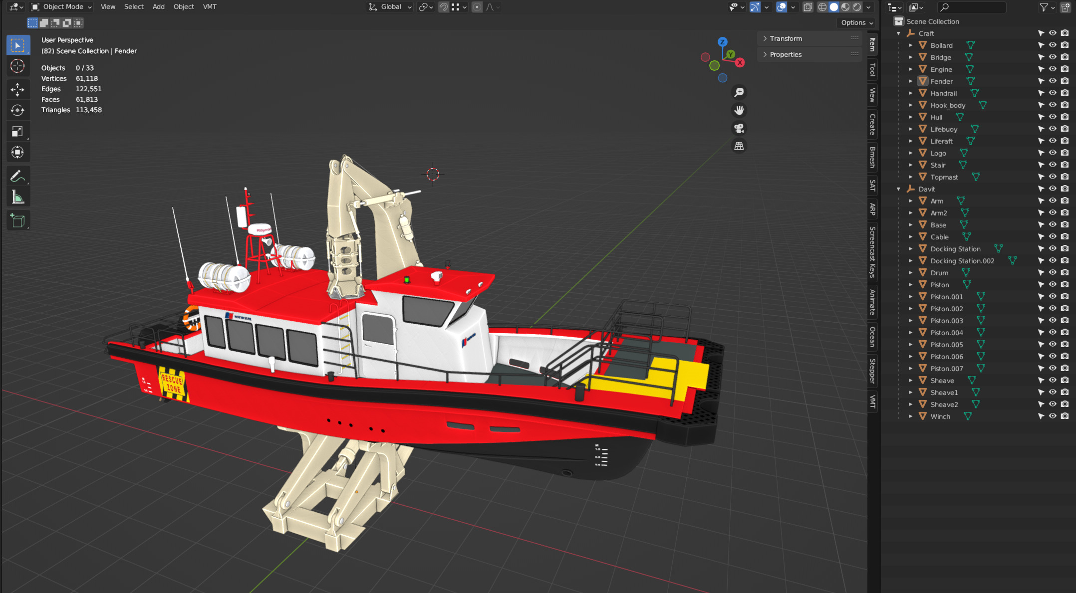 Hybrid Highspeed Craft Vessel 3D model_20