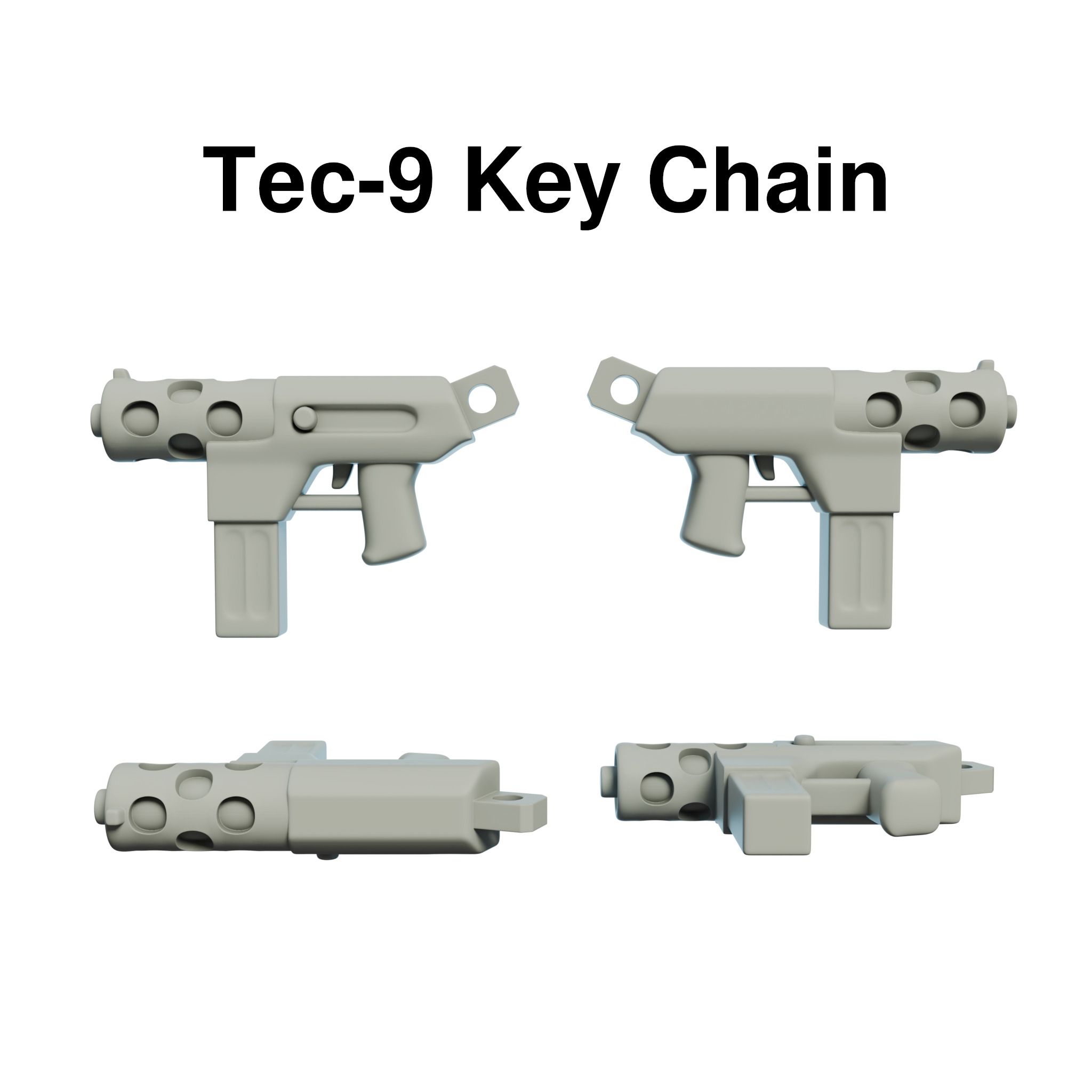 GUN keychains 3D print model_5