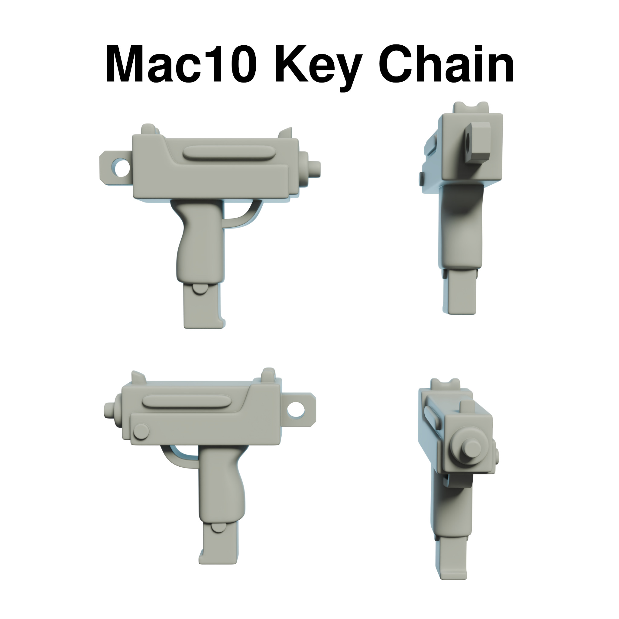GUN keychains 3D print model_4