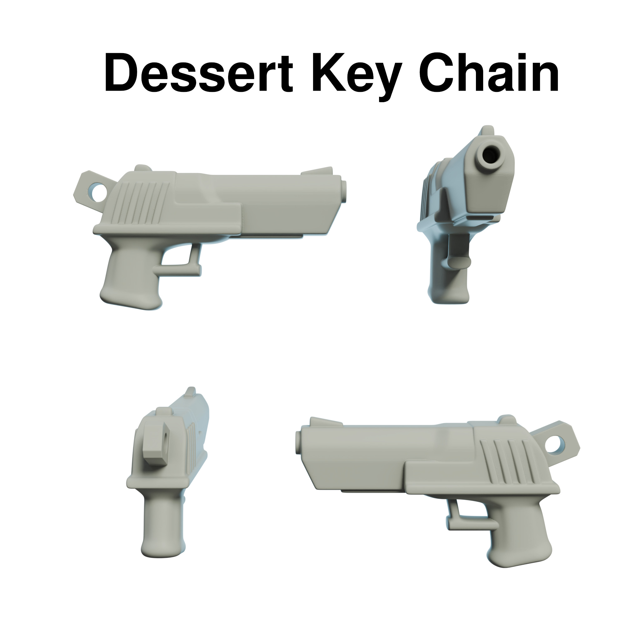 GUN keychains 3D print model_2