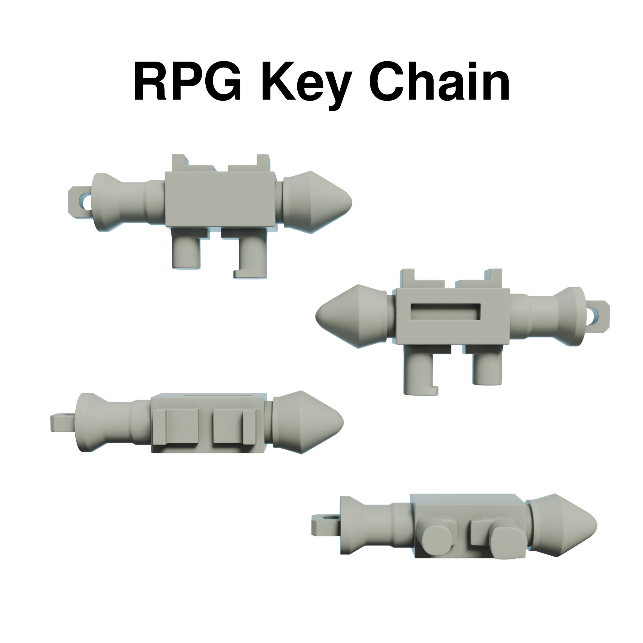 GUN keychains 3D print model_6