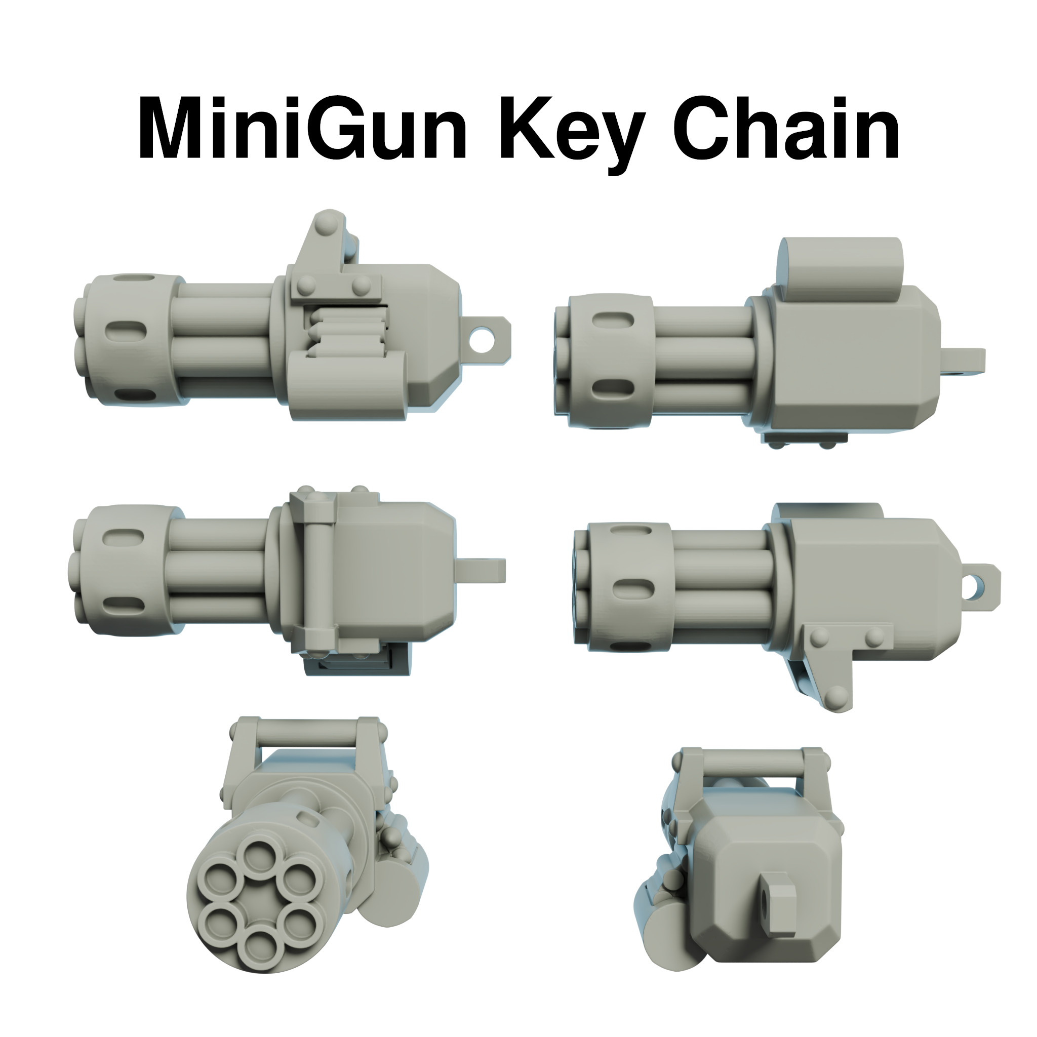 GUN keychains 3D print model_7