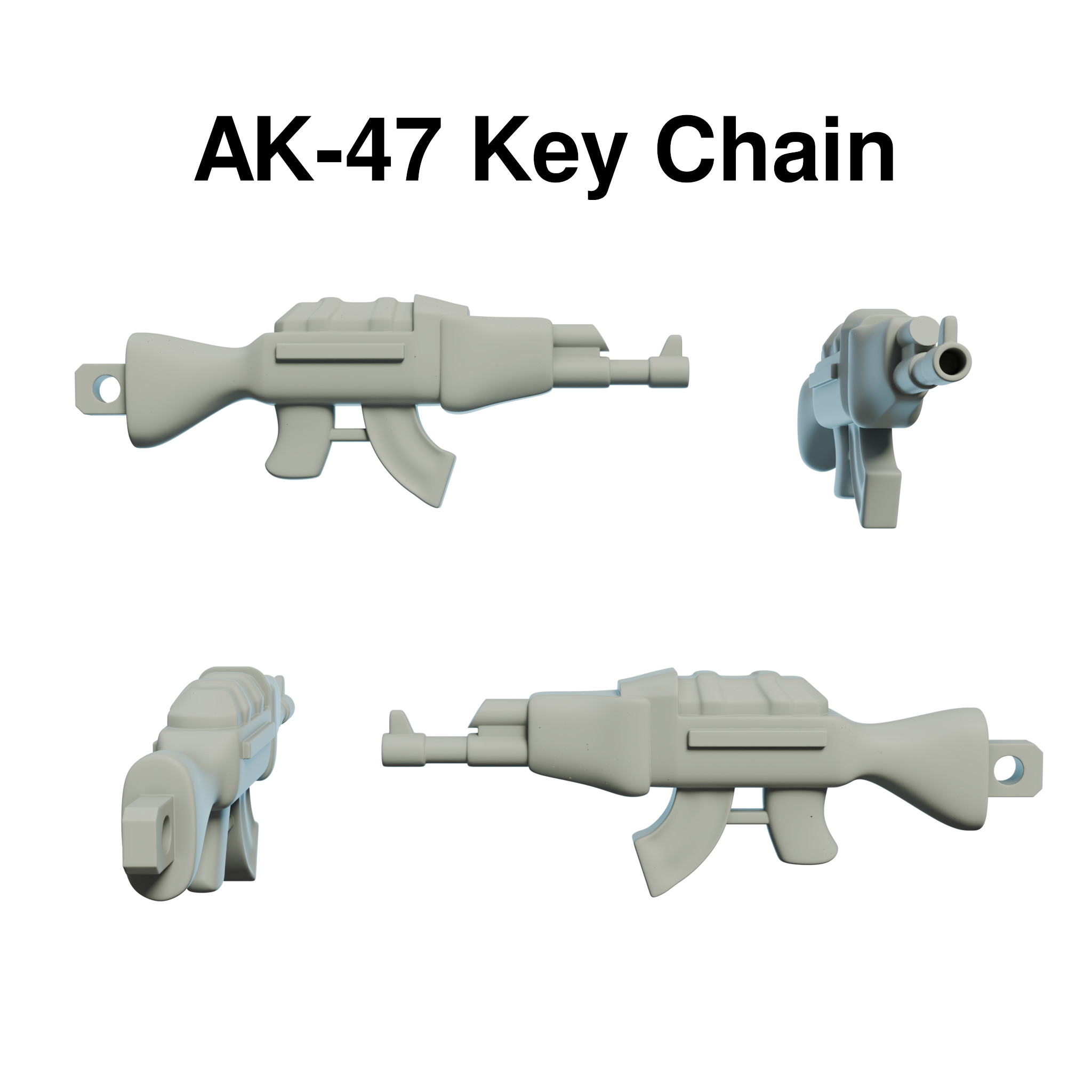 GUN keychains 3D print model_1
