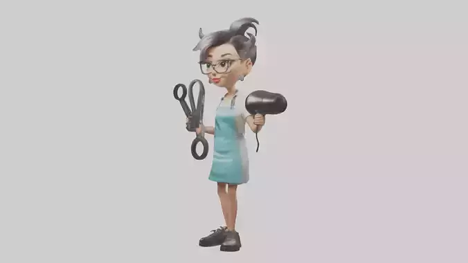 Cartoon Hair Stylist model 3D model